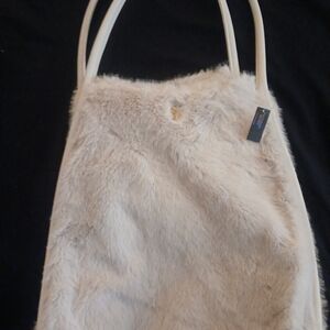 Victoria's Secret Cream Faux Fur Shoulder Bag